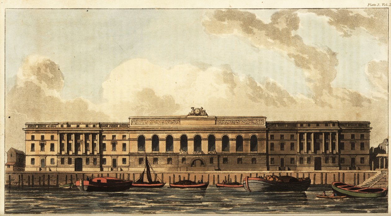 Det nye toldhus ved Themsen, London af British School