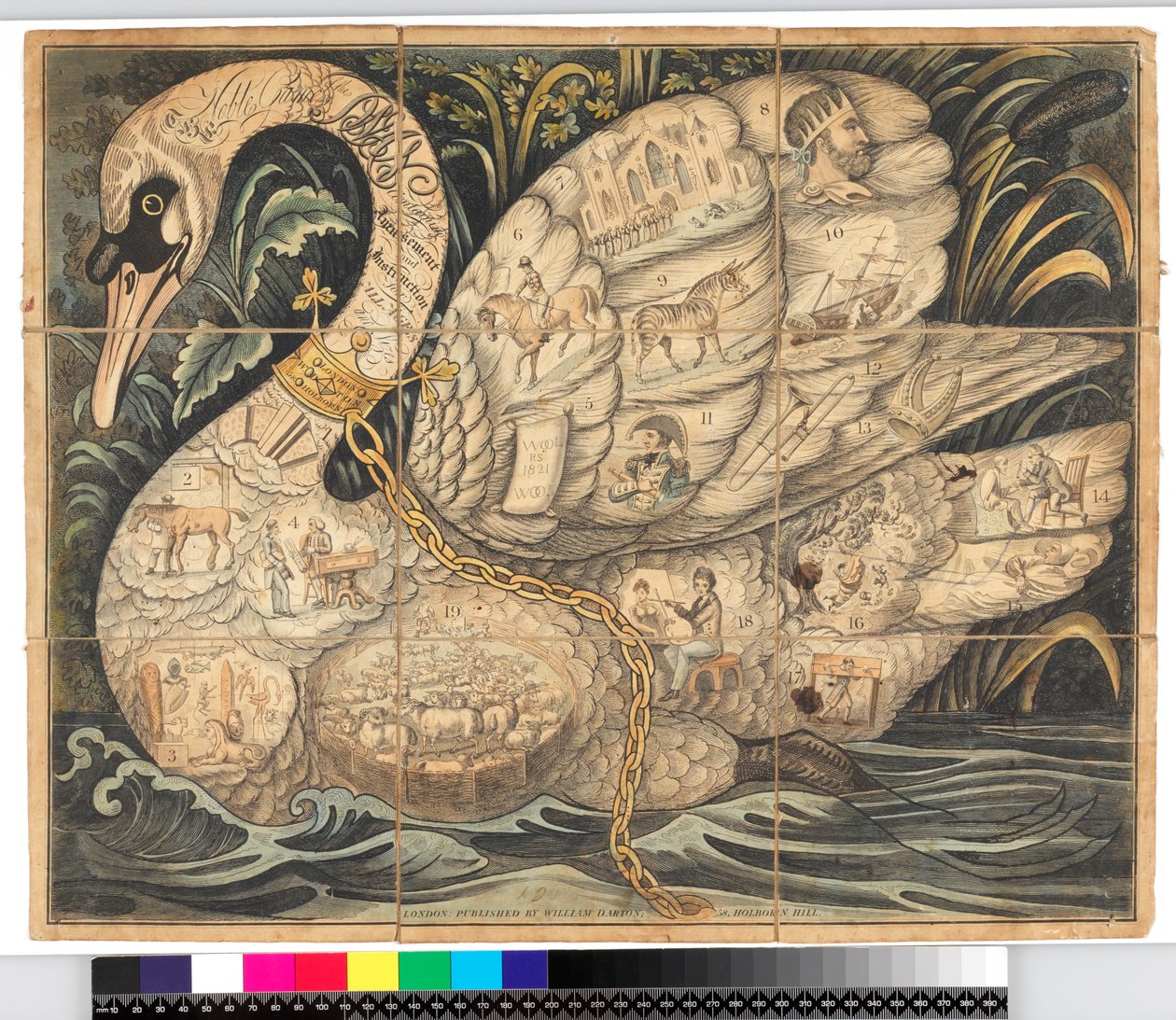 The Noble game of the Swan: Spilleplade med 19 rum af British School