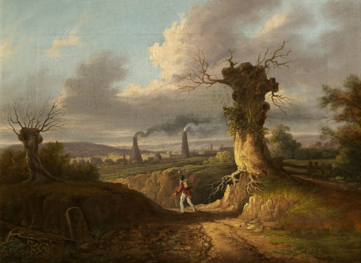 The Old Glass Works, Nailsea, ca. 1810 (olie på lærred) af British School