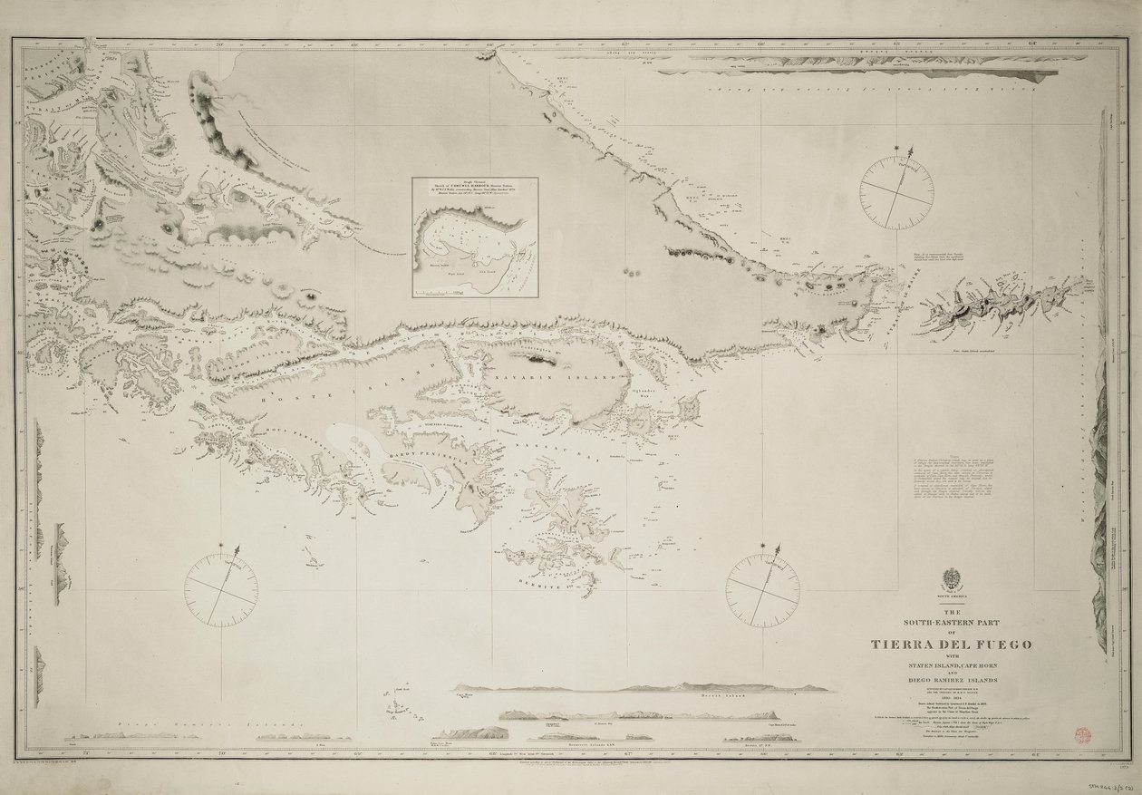 Den sydøstlige del af Tierra del Fuego med Staten Island, Kap Horn og Diego Ramirez Island af British School