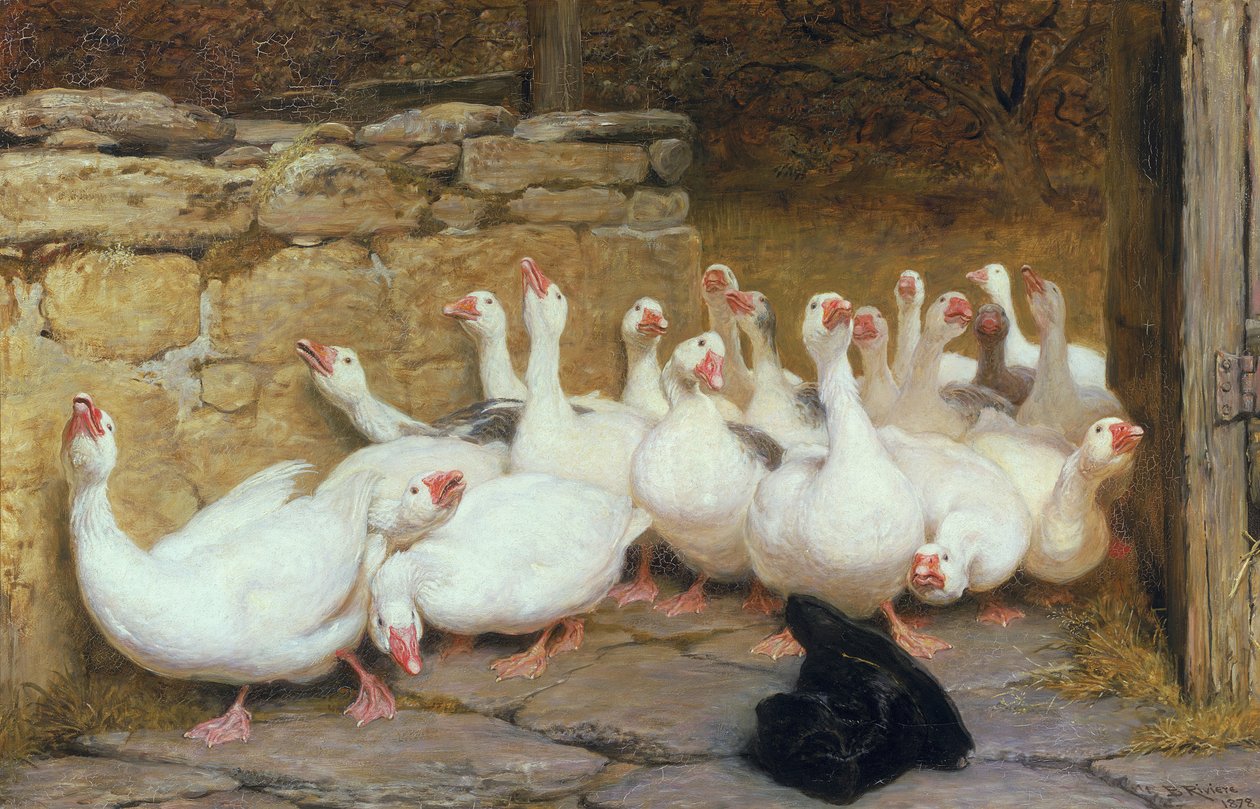 Et ængsteligt øjeblik, 1878 af Briton Riviere