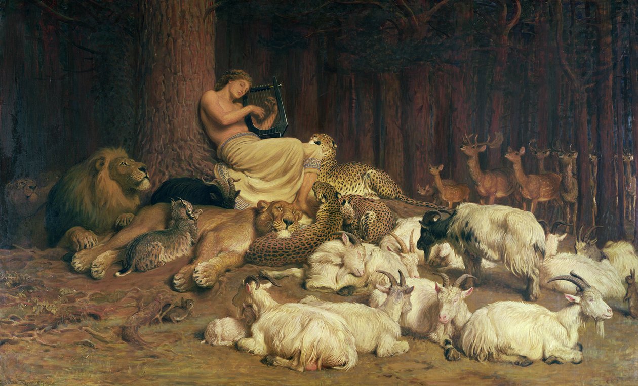 Apollo spiller lut af Briton Riviere
