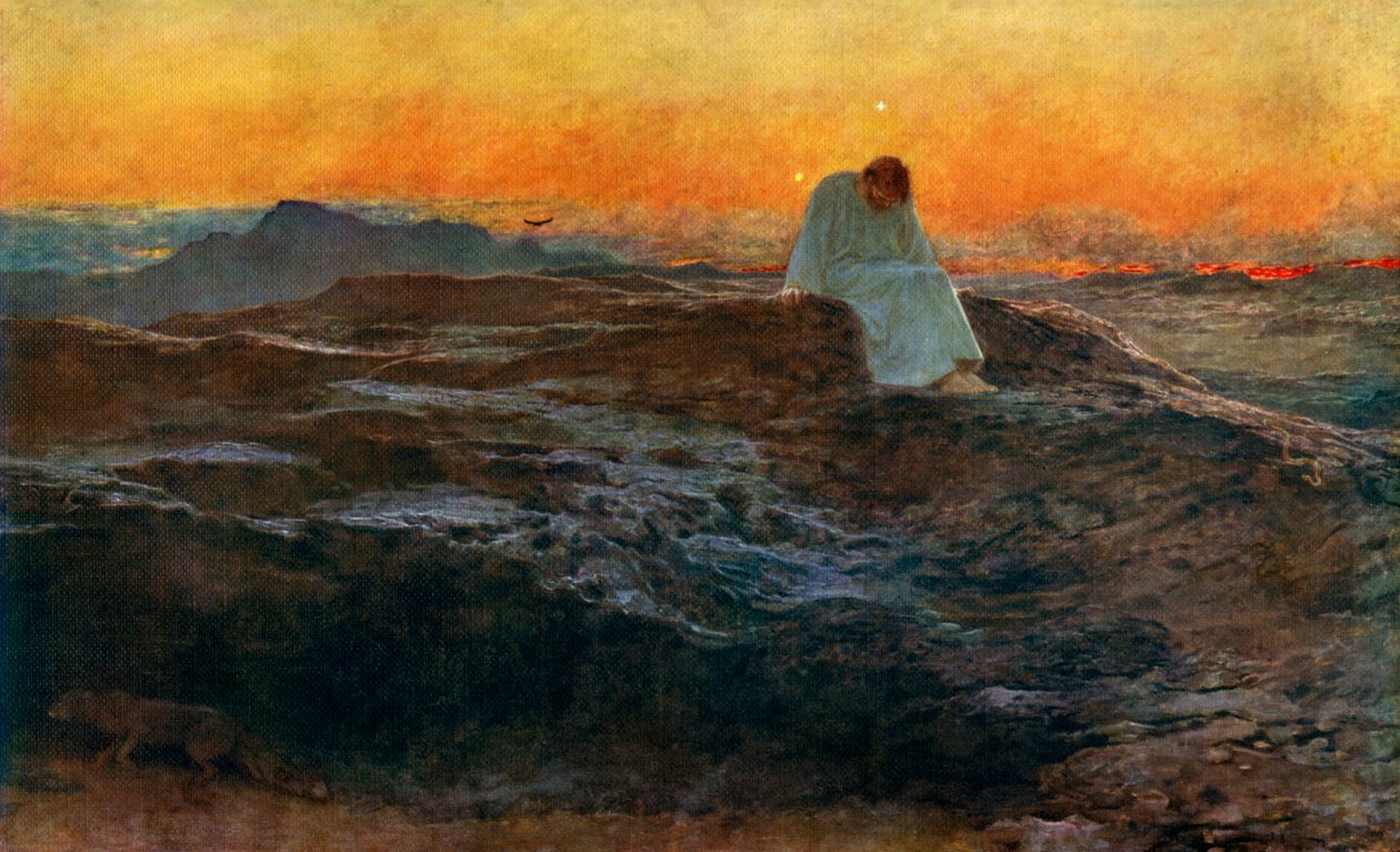 Kristus i ørkenen, 1898, 1912. af Briton Riviere