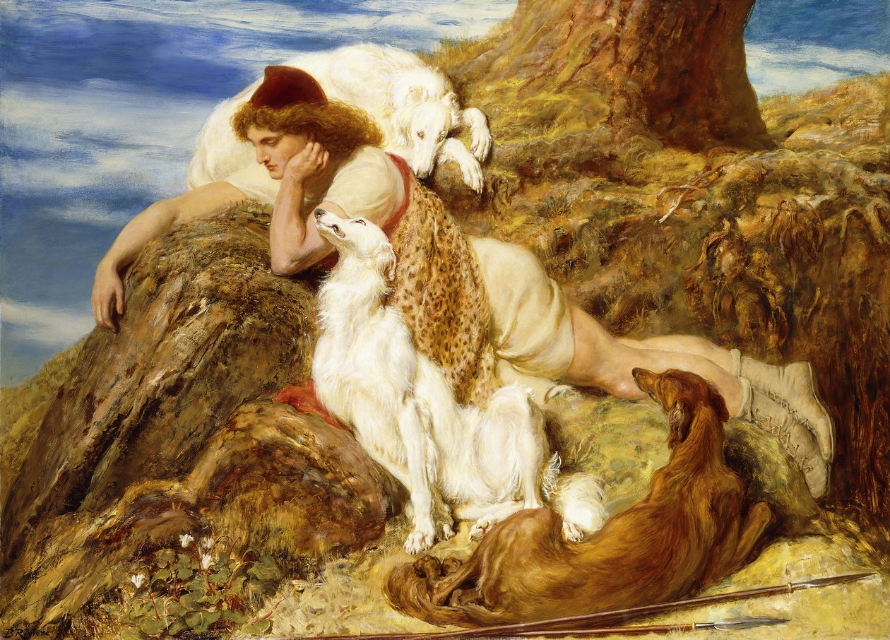 Endymion "Ah! godt om dagen, hvorfor skulle vores unge Endymion fyre væk"-Keats, af Briton Riviere