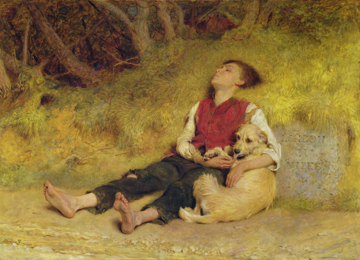 Hans eneste ven (olie på lærred) af Briton Riviere