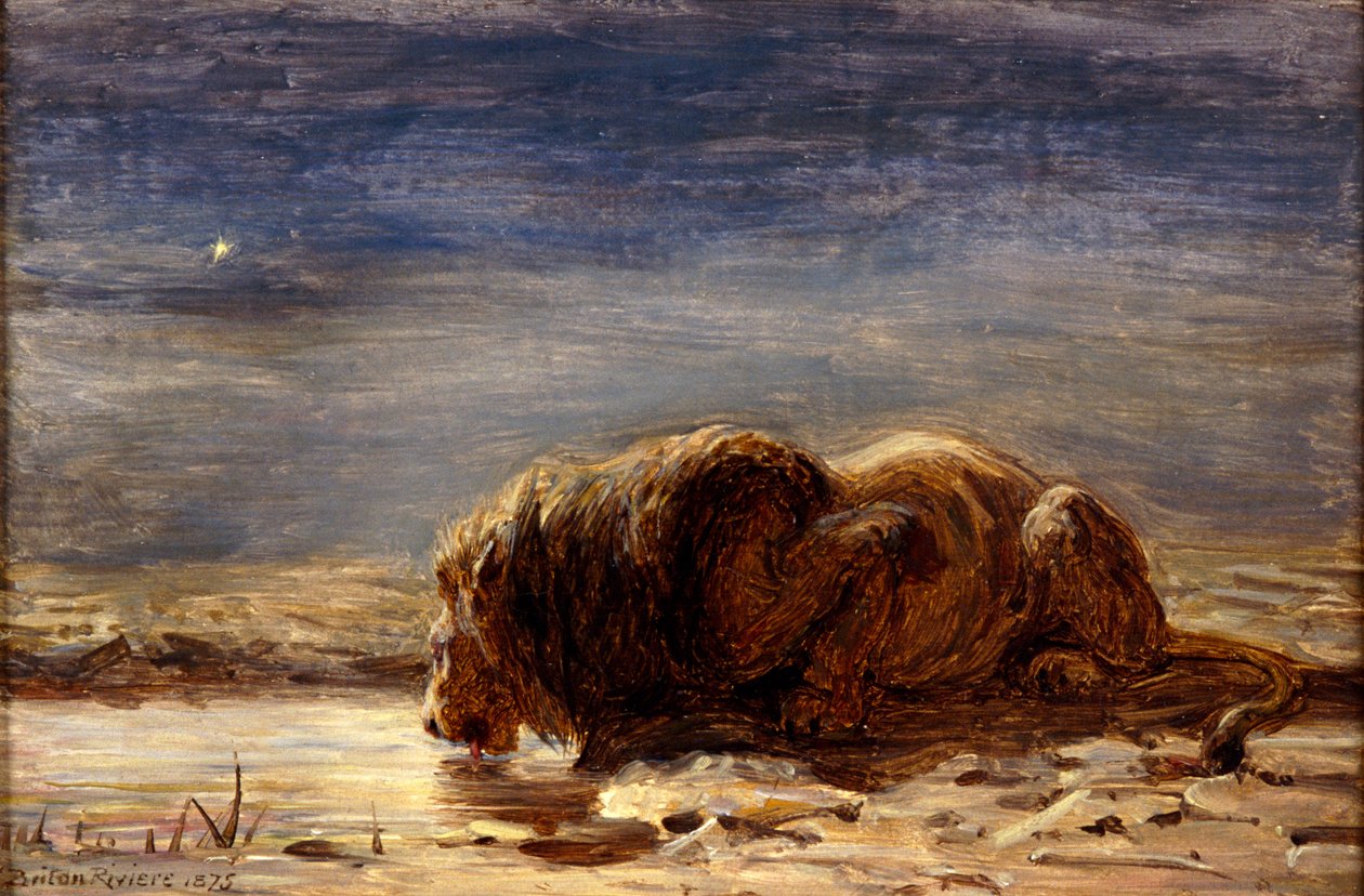 Kongen drikker, 1875 af Briton Riviere