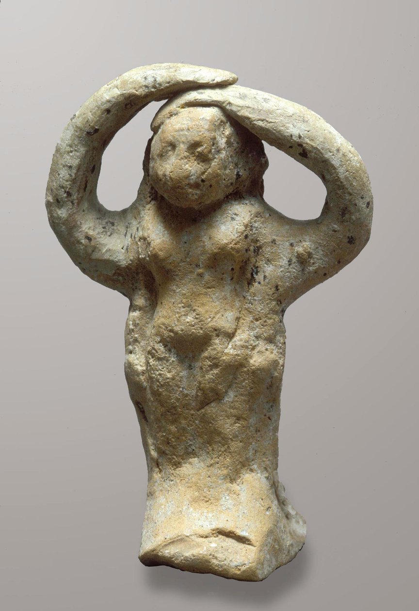 Figur af en sørgende, fra Azor, Israel (ler) af Bronze Age