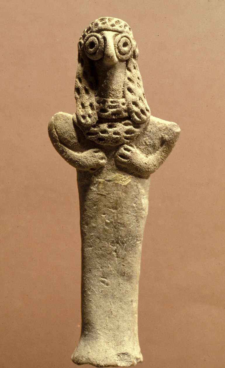 Figur af Asherah, kanaanæisk, 999-600 f.Kr. (ler) af Bronze Age