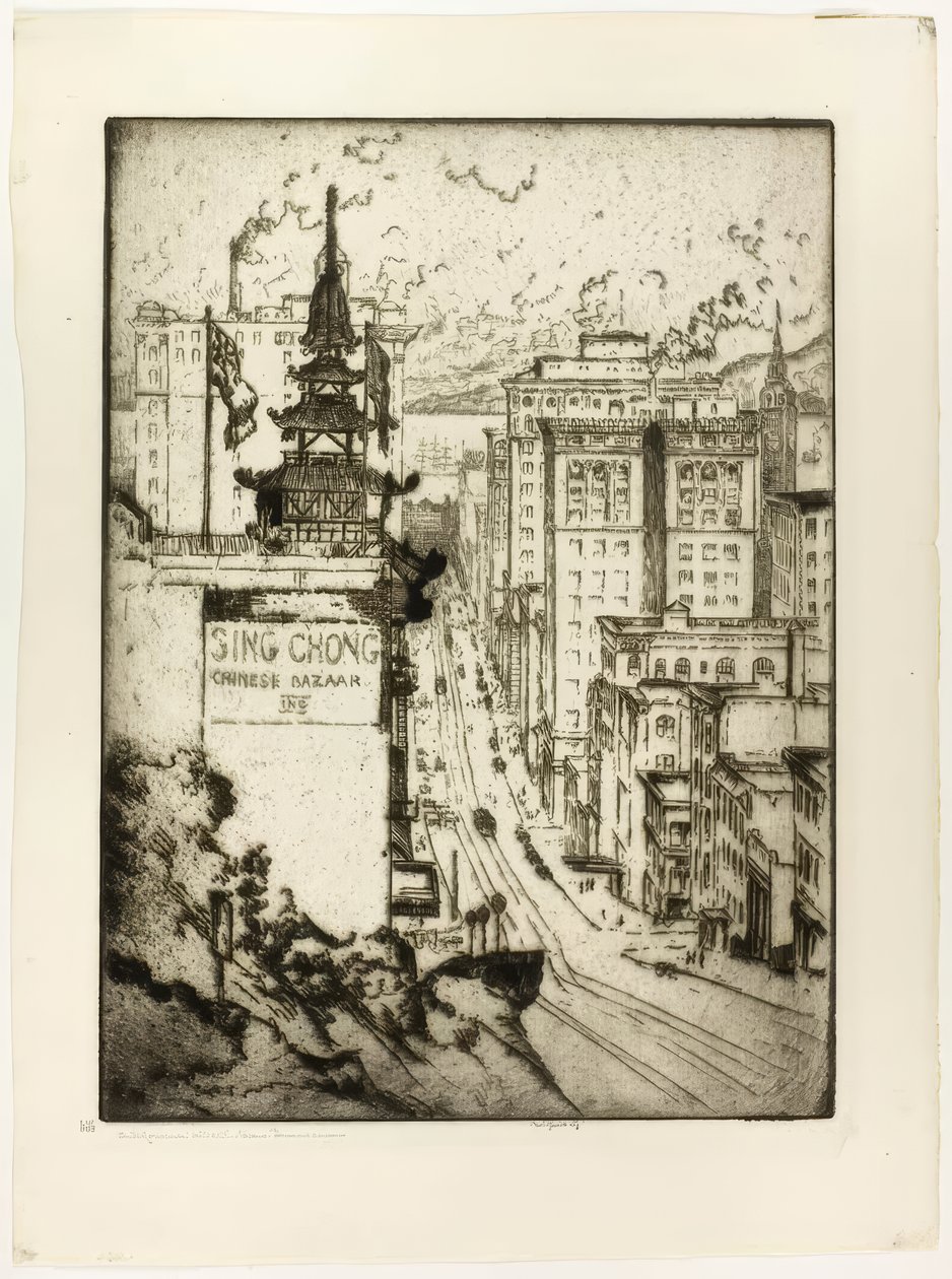 California Street, San Francisco af Bror Julius Olsson Nordfeldt