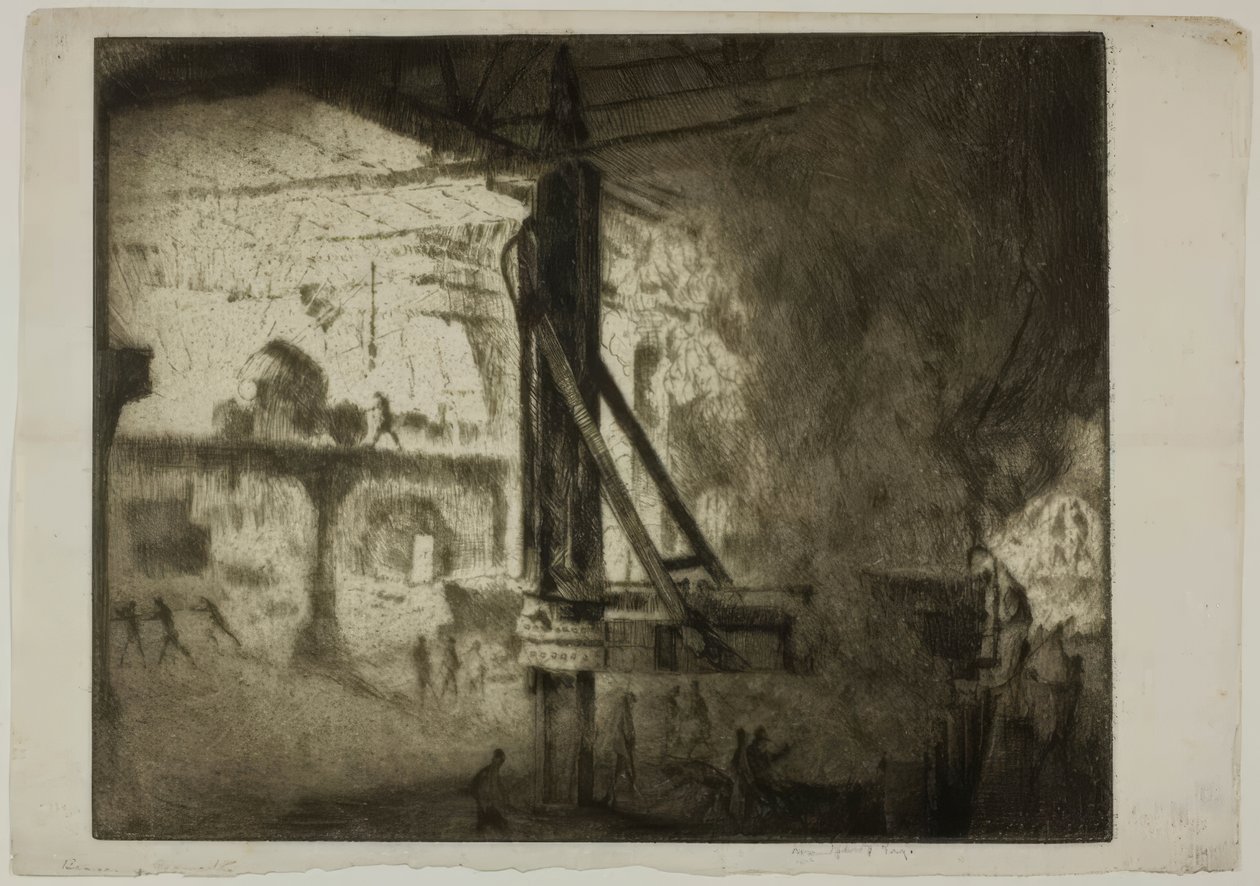 Chicago - Bessemer-konvertere, Illinois Steel Co. af Bror Julius Olsson Nordfeldt