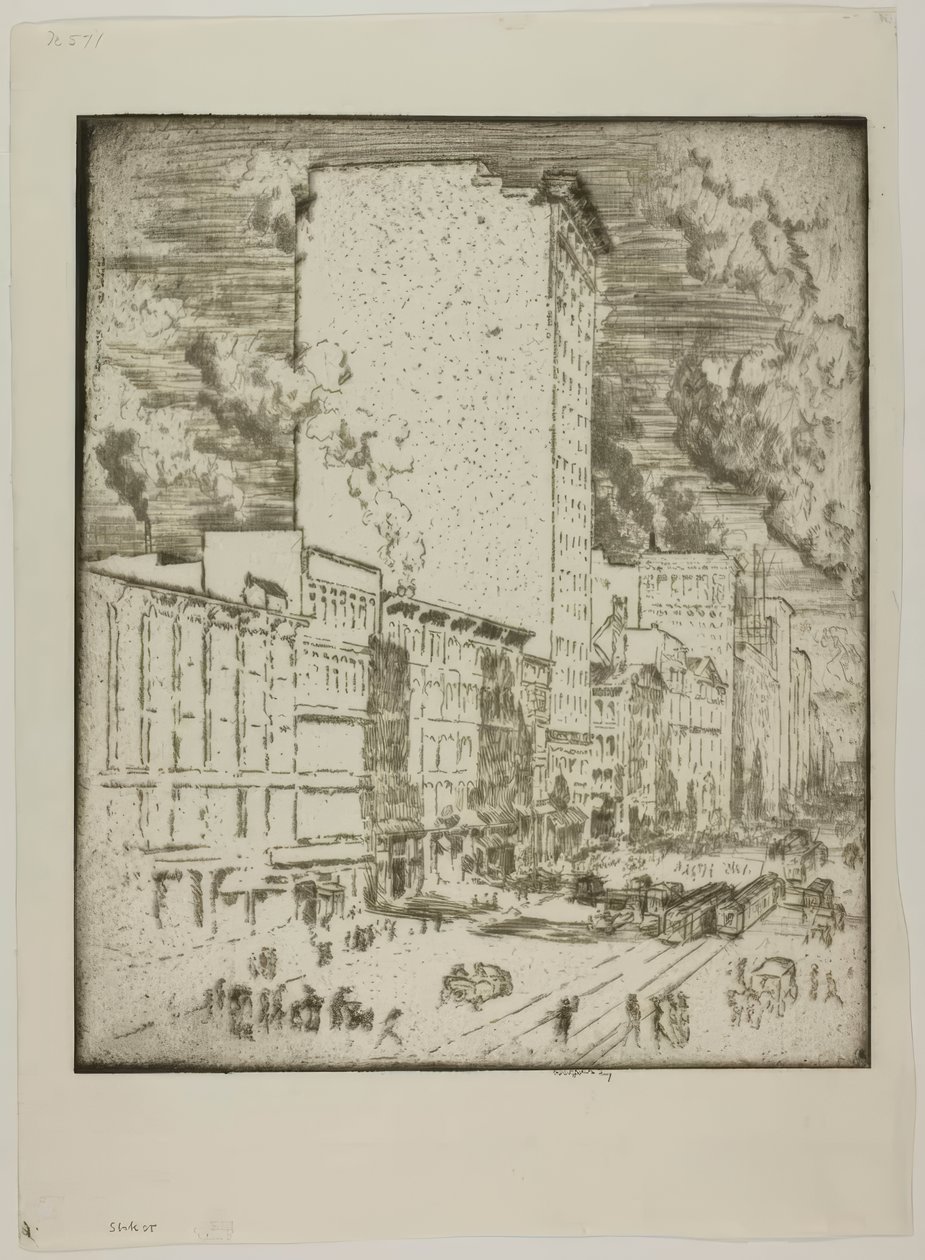 Chicago - State Street af Bror Julius Olsson Nordfeldt