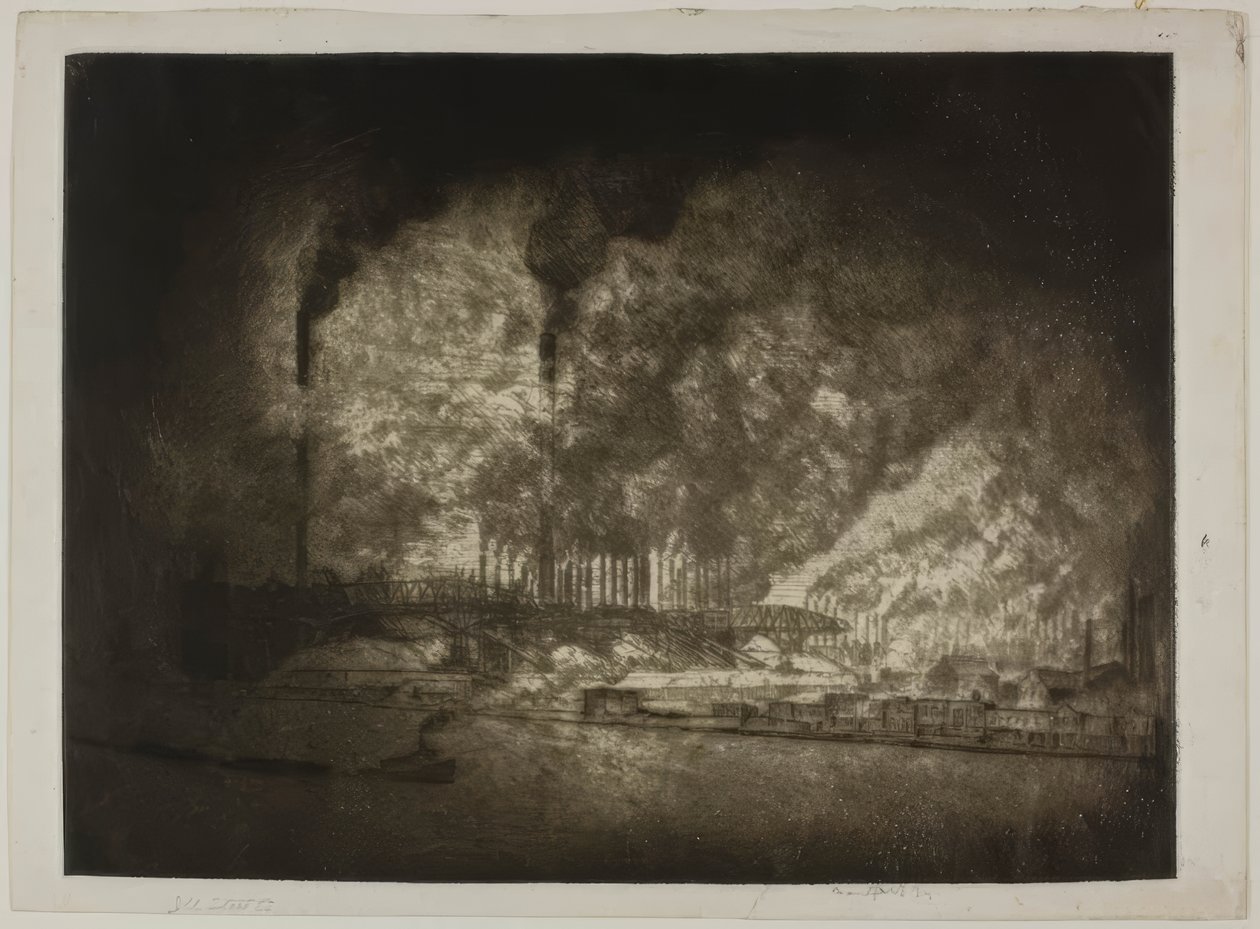 Chicago - Illinois Steel Co., 92nd Street af Bror Julius Olsson Nordfeldt