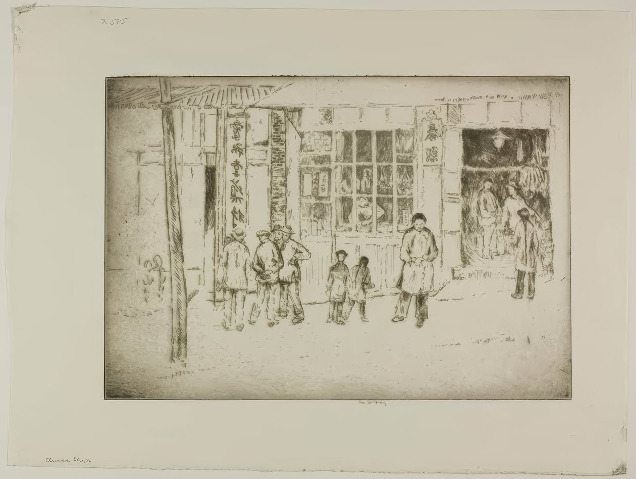 Butikker i Chinatown af Bror Julius Olsson Nordfeldt