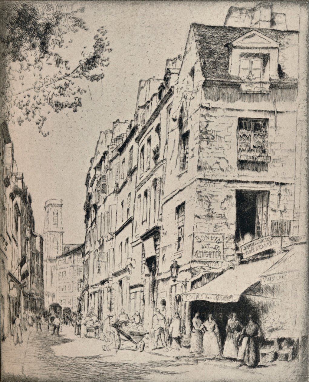 Gården til Halles, Rue St Jacques, 1915 af Bror Julius Olsson Nordfeldt