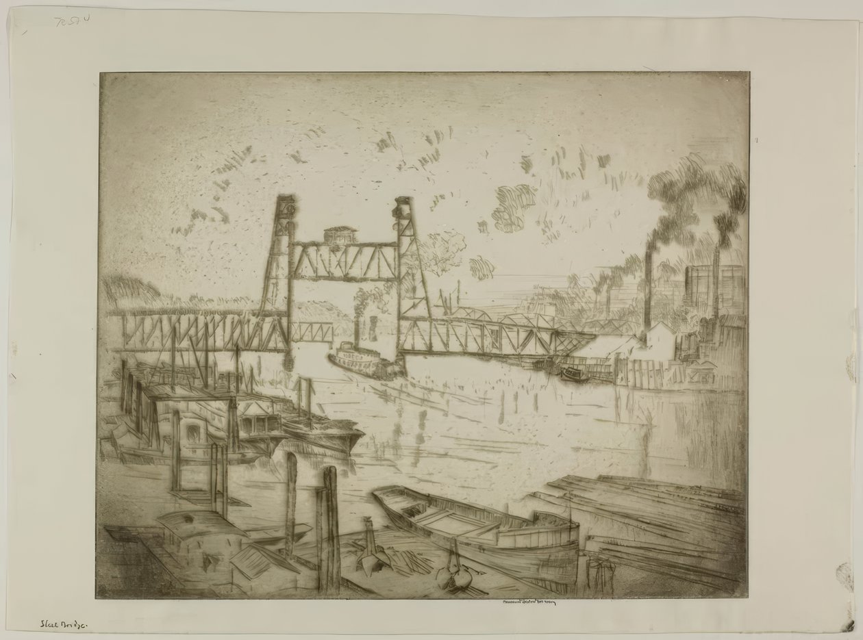 Portland, Oregon – Steel Bridge af Bror Julius Olsson Nordfeldt