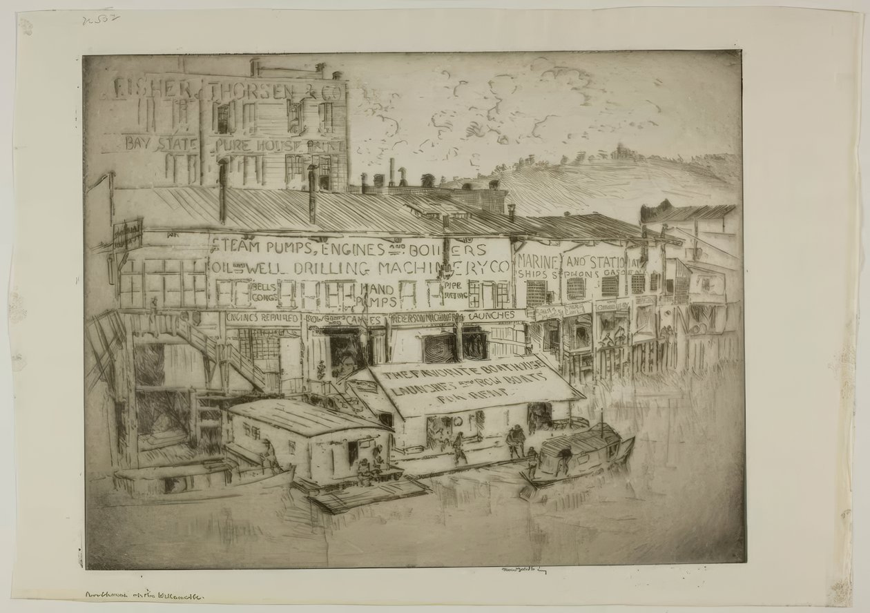 Bådhuset ved Willamette af Bror Julius Olsson Nordfeldt