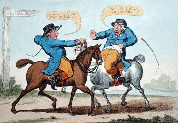 Every Rogue is a Coward, udgivet af Hannah Humphrey i 1801 (håndfarvet radering) af Brownlow (after) North