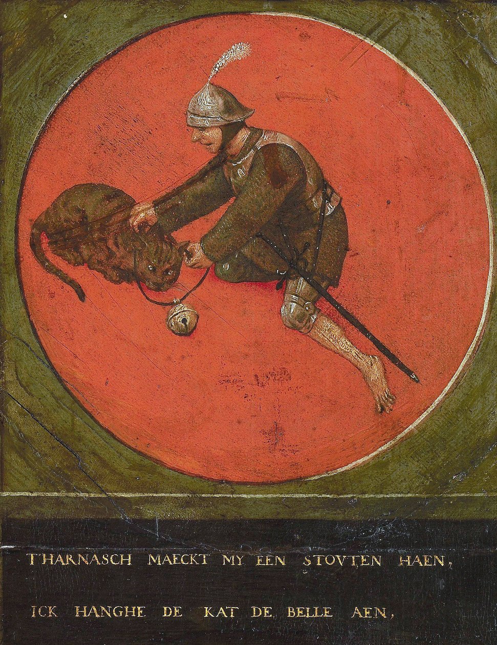 Giv mig en rustning, og jeg bliver modig nok til at ringe til katten, 1558. af Bruegel