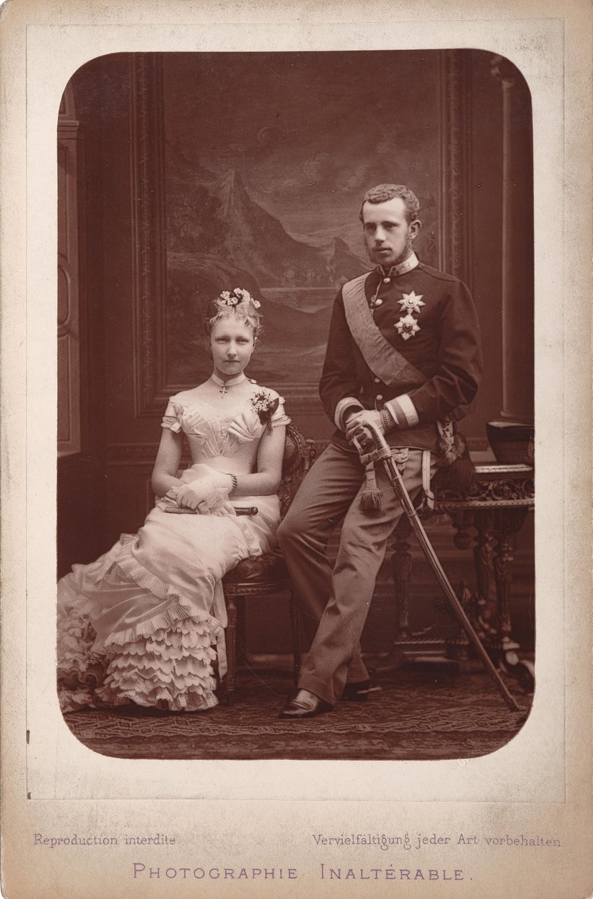 Kronprins Rudolf med prinsesse Stephanie af Belgien i anledning af deres forlovelse..., 1880. af Brussels . Photo studio Geruzet Frères
