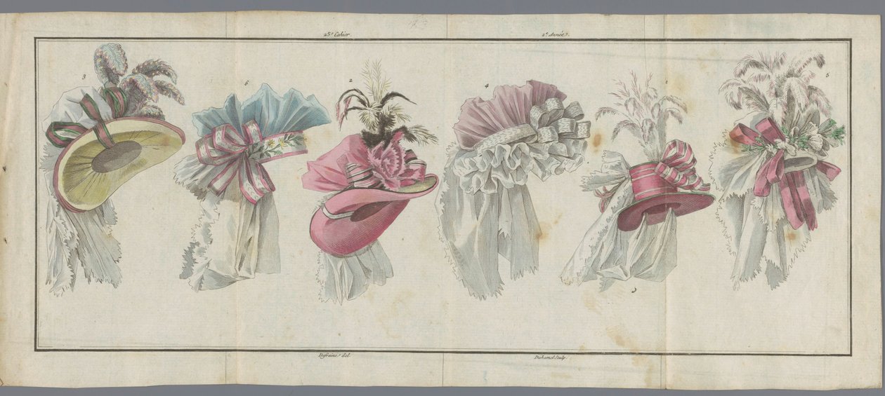 Magazine of New French and English Fashions, 20. juli 1787, 25. notesbog, 2. årgang af Buisson