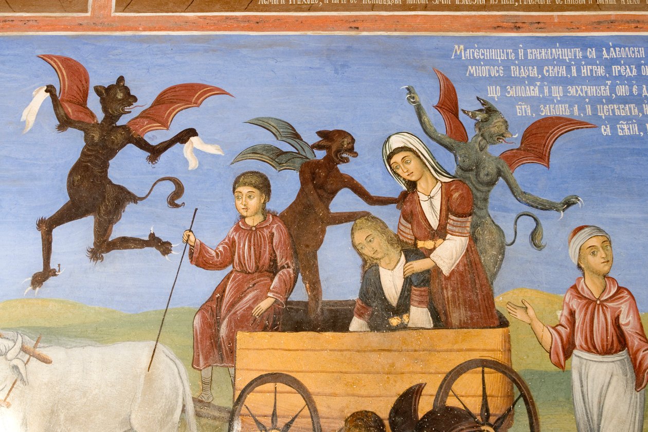Bulgarien, Rila-klosteret, freskomaleri i Jomfru Marias Fødselskirke af Bulgarian School