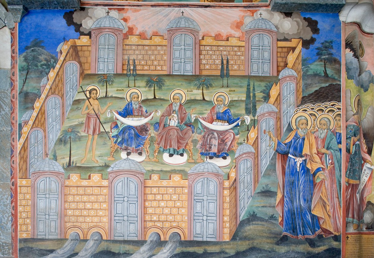 Bulgarien, Rila-klosteret, freskomaleri i Jomfru Marias Fødselskirke af Bulgarian School