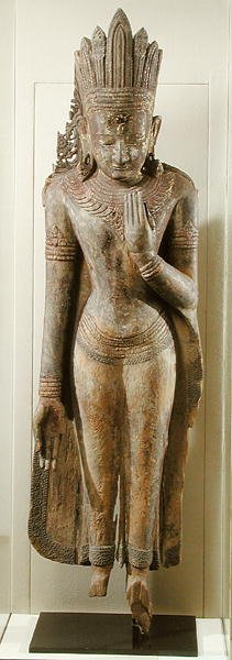 Stående Buddha, fra Bagan, Mandalay (træ) af Burmese School