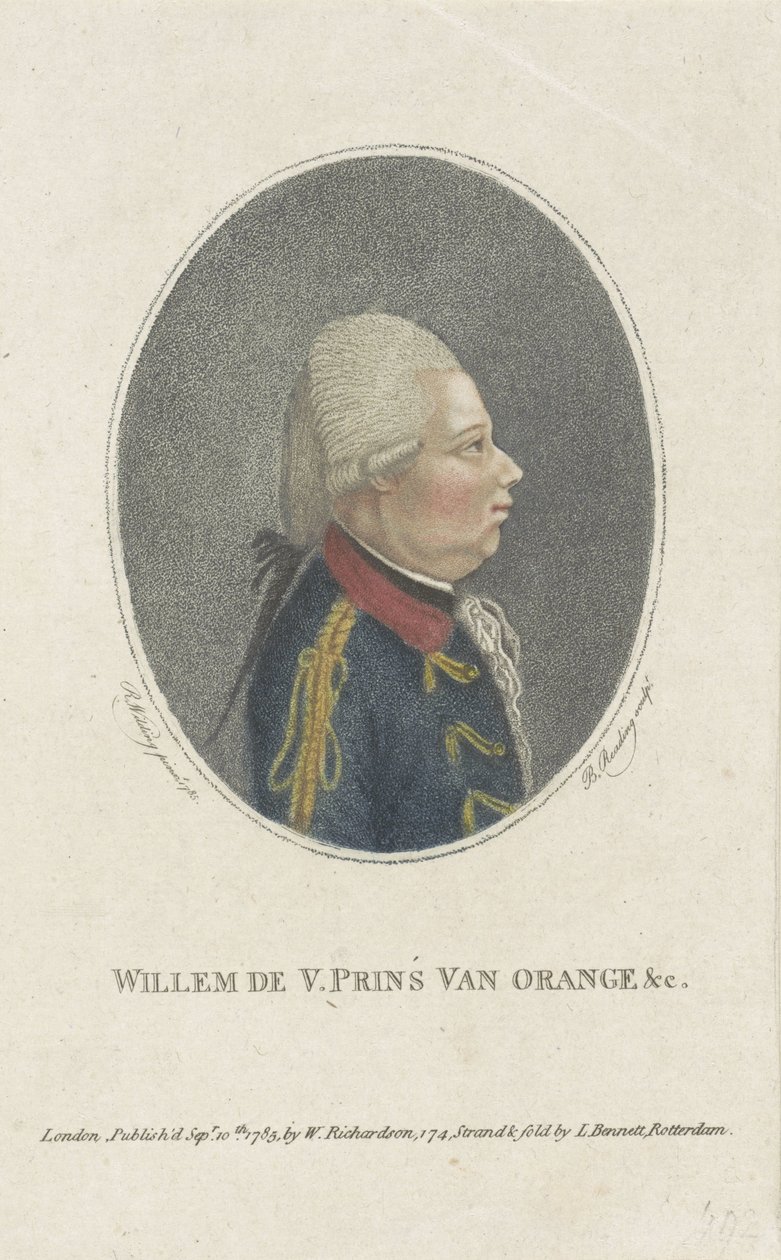 Portræt af William V, Prins af Orange-Nassau af Burnet Reading
