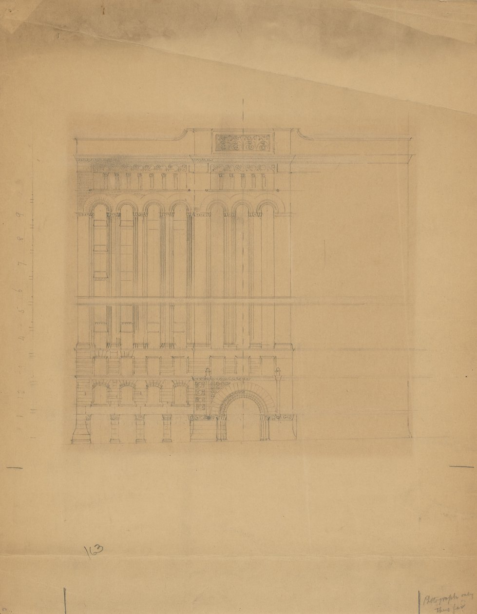 Mills Building, San Francisco, Californien, Design Sketch af Burnham and Root