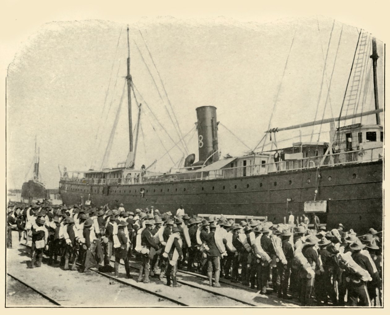 16. indskibning af infanteri, spansk-amerikansk krig, juni 1898, 1899. af Burr McIntosh