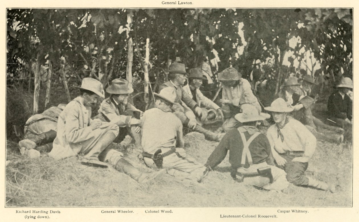 Konference efter Rough Riders Battle, spansk-amerikansk krig, juni 1898, 1899. af Burr McIntosh