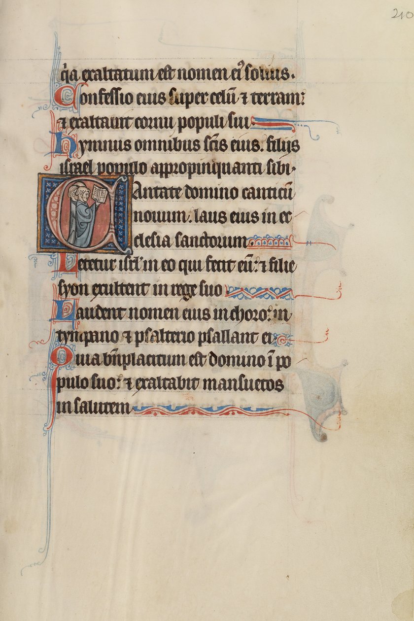 Initial C: Tre gejstlige synger fra en bog af Bute Master
