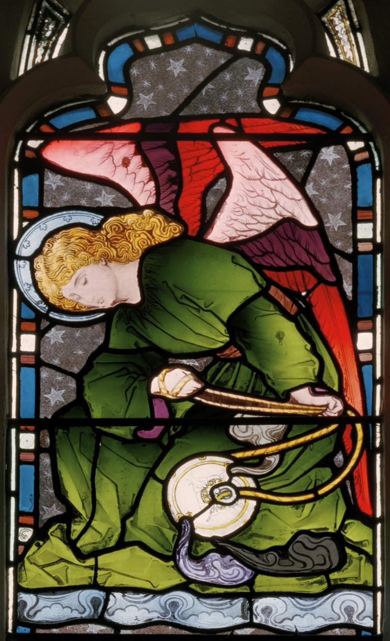 Gillingham, St Mary, østvindue, Heaton, Butler  Bayne, ukendt kunstner, Sensing Angel, ca. 1868 af Butler and Bayne Heaton