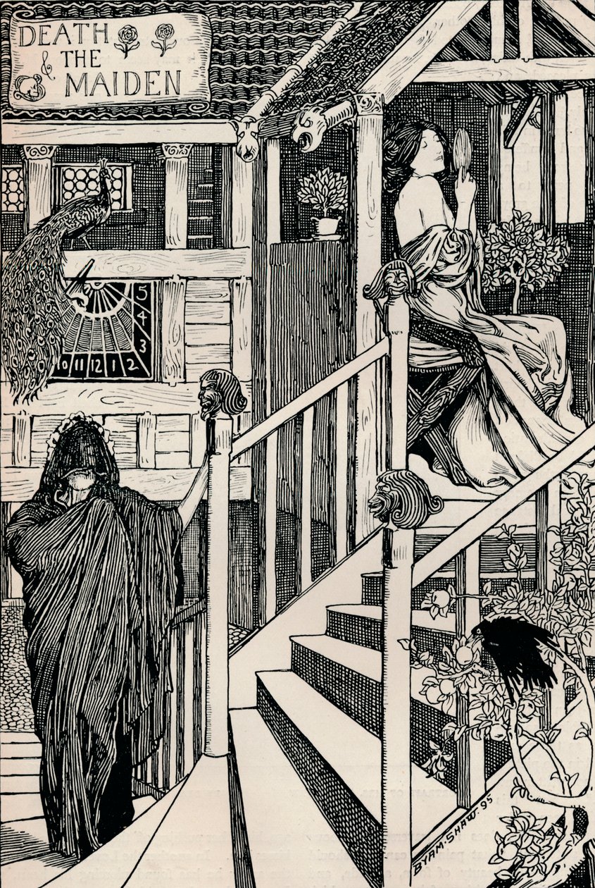 Døden og Jomfruen, 1895 af Byam Shaw