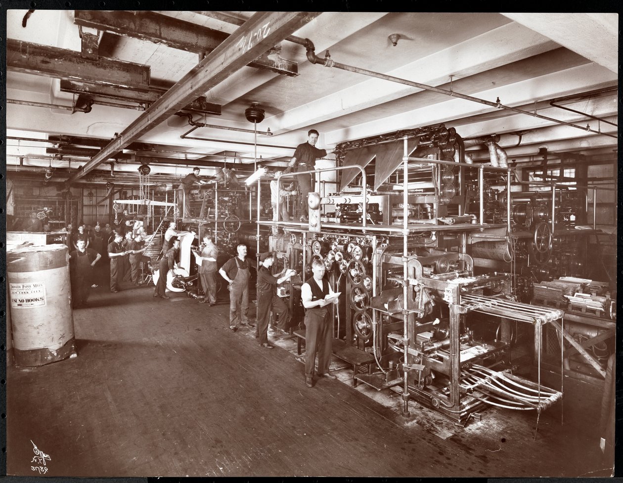 Et presselokale på McCall Publishing Co., New York, 1913 (sølv gelatinetryk) af Byron Company