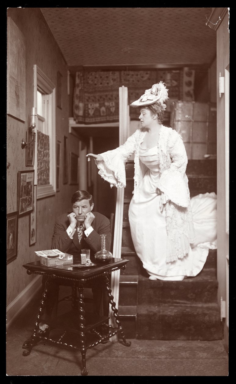 Amelia Bingham og C. Richmond poserede i hendes lejlighed, 1905 (sølv gelatinetryk) af Byron Company