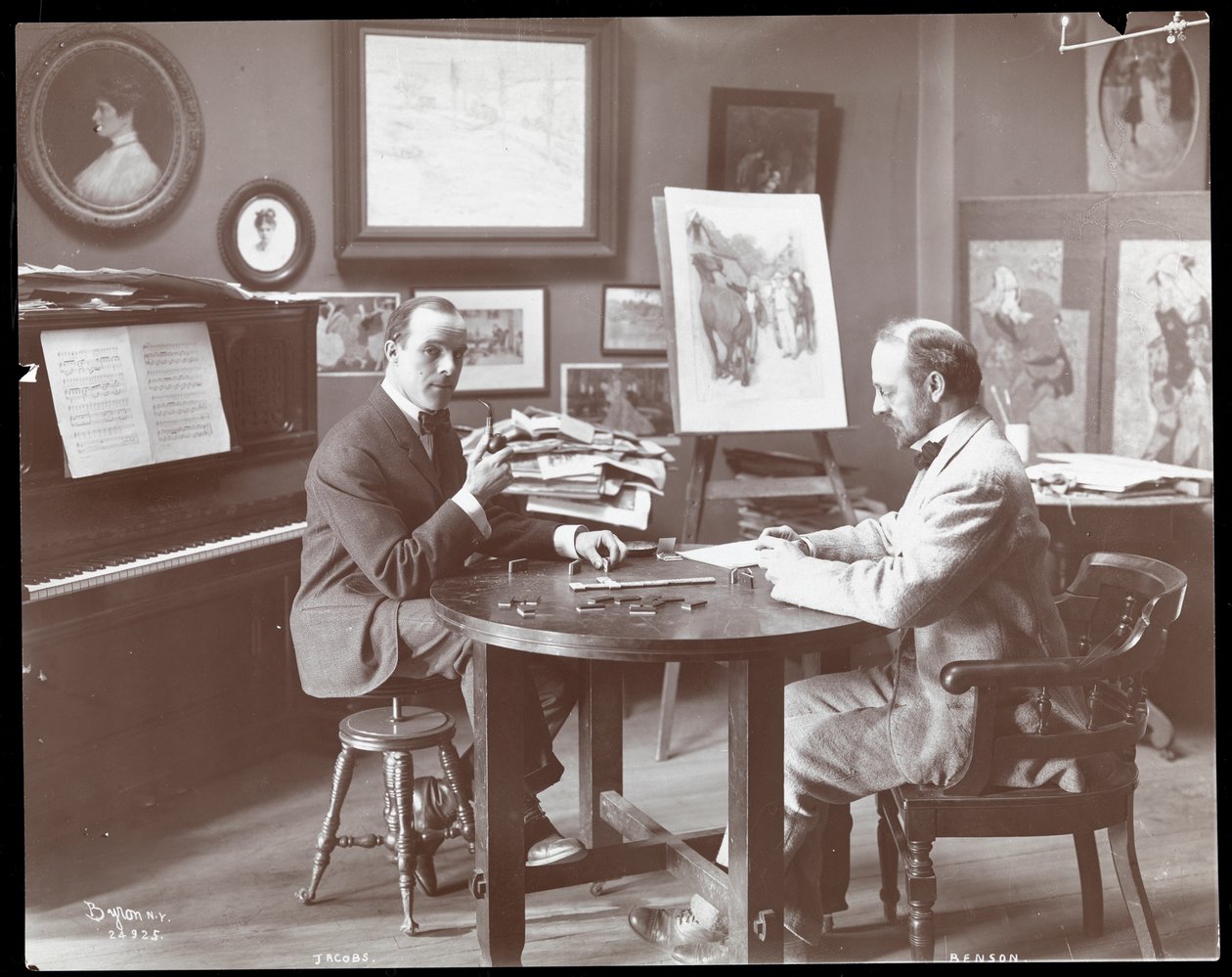 Michel Jacobs og Benson spiller domino, 1907 (sølv gelatinetryk) af Byron Company