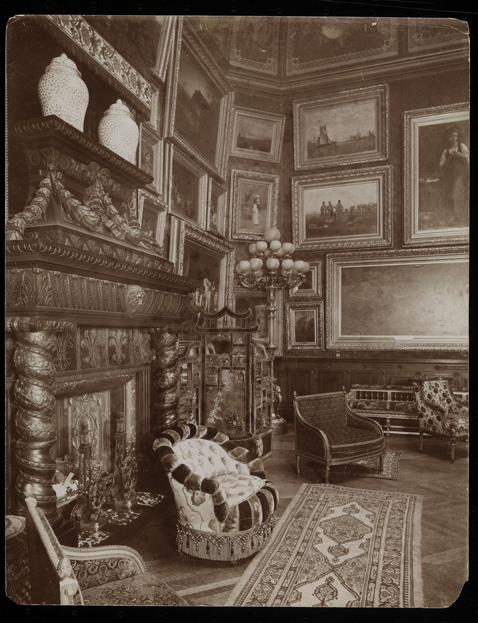 Mrs. William Astors bolig, 5th Avenue og 34th Street, New York, 1894 (sølvgelatineprint) af Byron Company