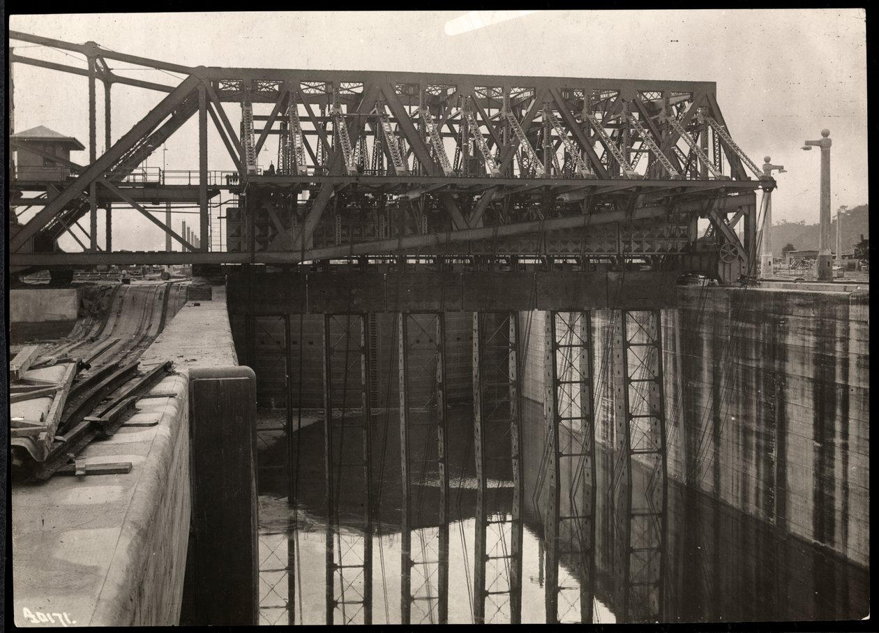 Udsigt over Panamakanalen under opførelsen, 1912 eller 1913 (sølv gelatinetryk) af Byron Company