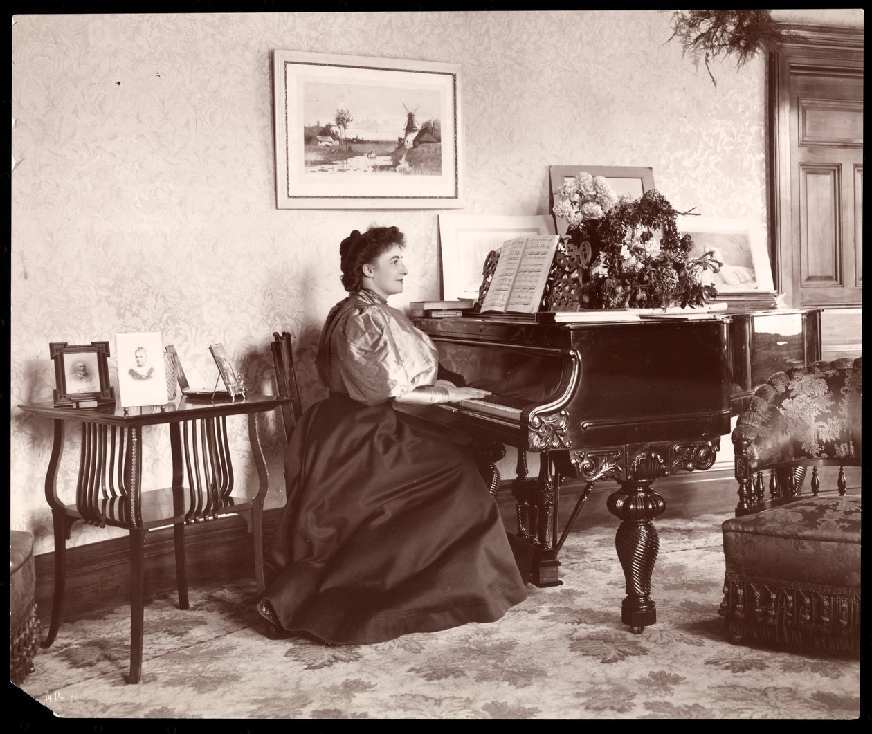 Madame Frances Saville at Home, 1895 (sølv gelatinetryk) af Byron Company