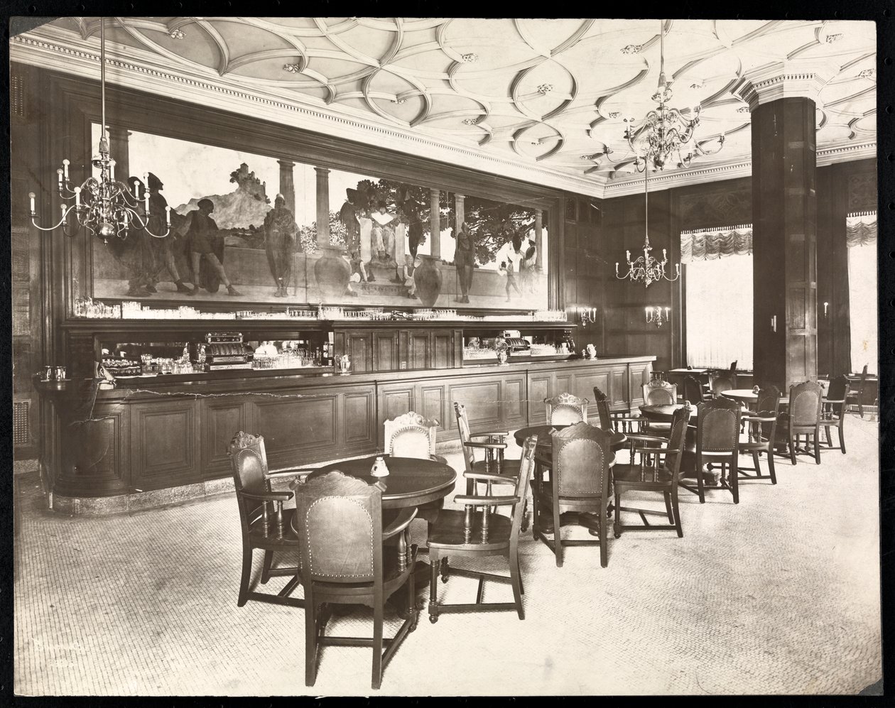 The Old King Cole Bar på Hotel Knickerbocker, 1906 (sølvgelatineprint) af Byron Company
