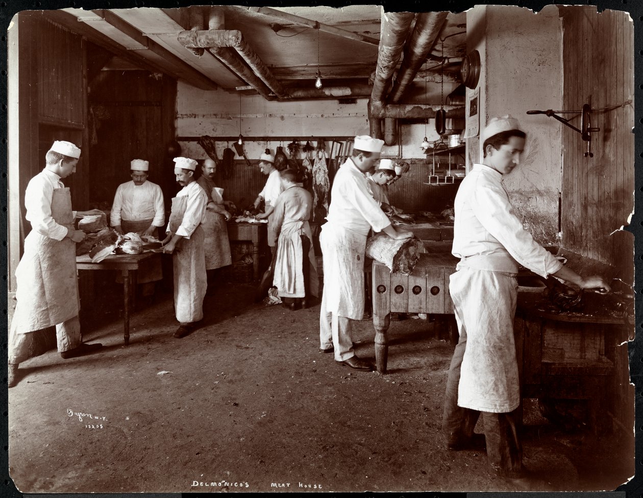 Kødhuset på Hotel Delmonico, 1902 (sølv gelatinetryk) af Byron Company