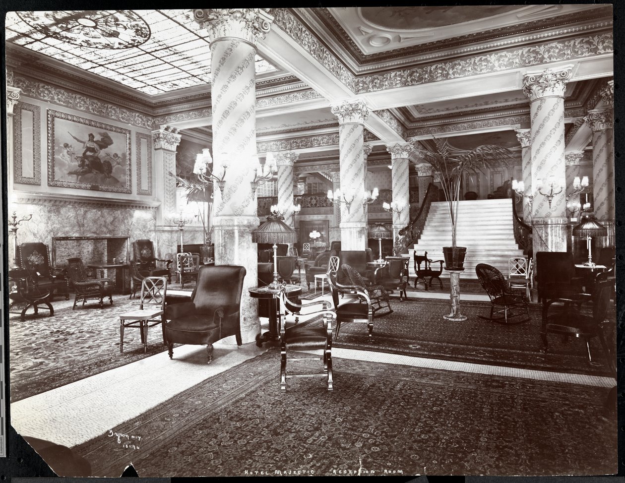 Receptionslokalet på Hotel Majestic, 1902 (sølv gelatinetryk) af Byron Company