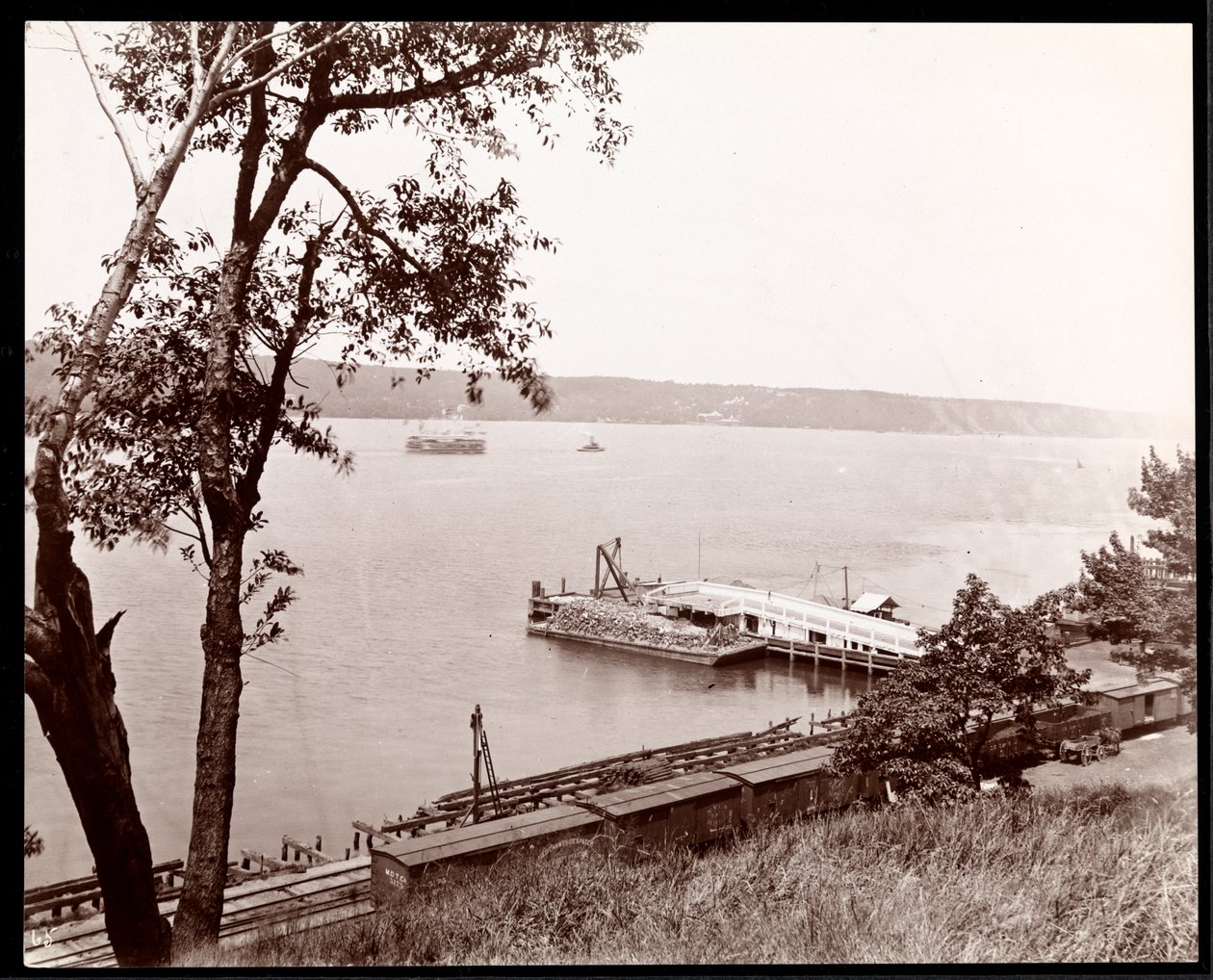 Udsigt nordøst fra Riverside Drive and Park mod Hudson River, New York, ca. 1893 (sølv gelatinetryk) af Byron Company