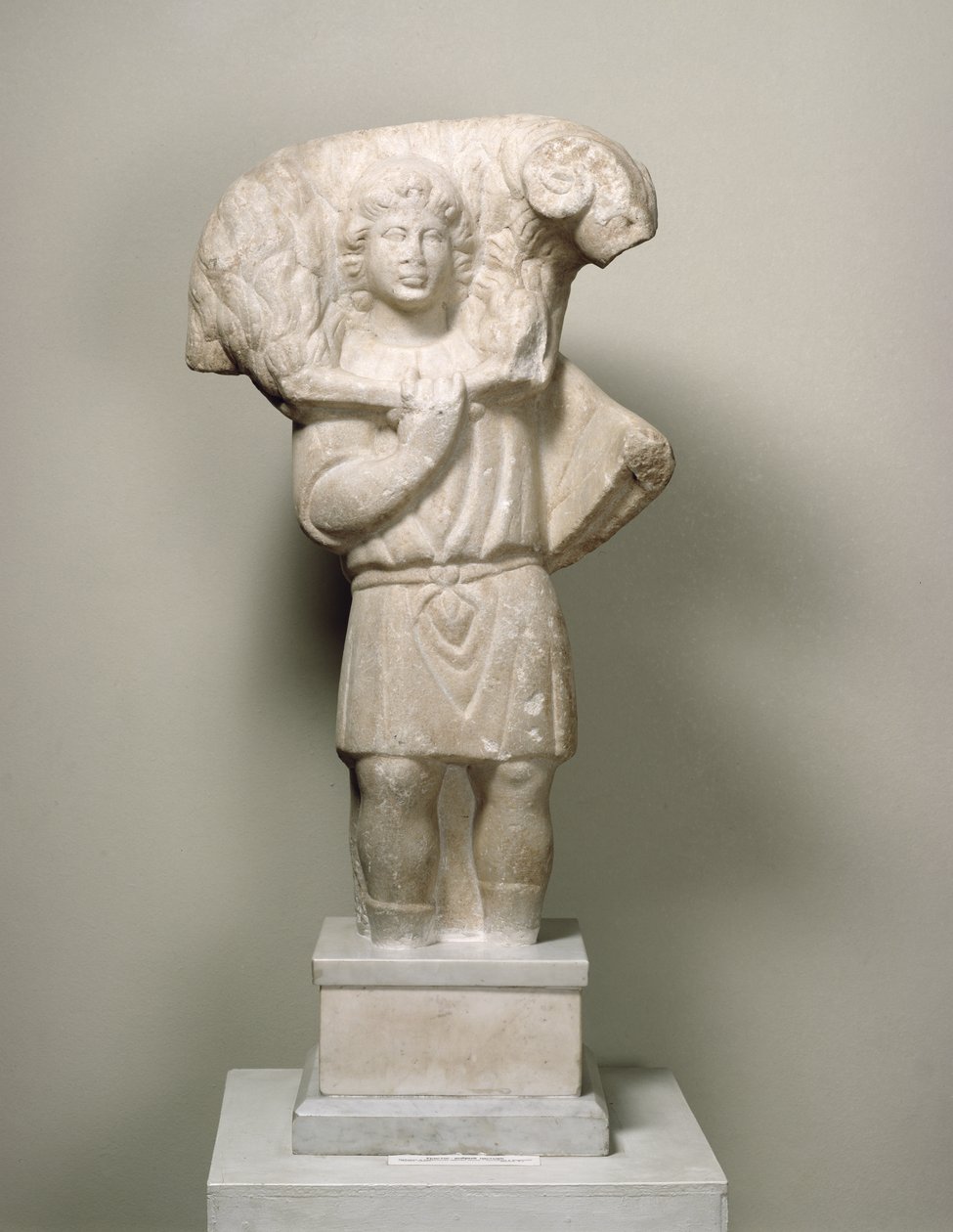 Kristus eller den gode hyrde (marmor) af Byzantine