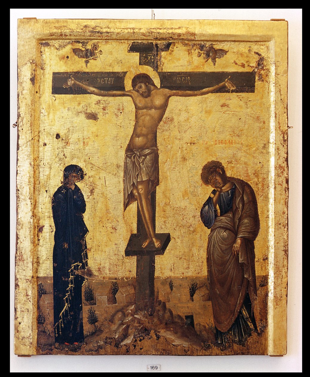 Korsfæstelsesikon (tempera på panel) af Byzantine