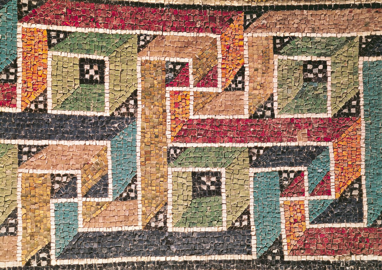 Detalje af en frise fra hvælvingmosaikken af Byzantine