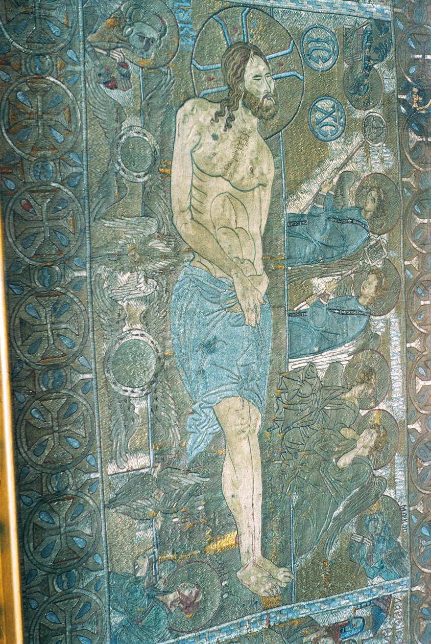 Epitaphios of Salonica (broderi på stof) af Byzantine