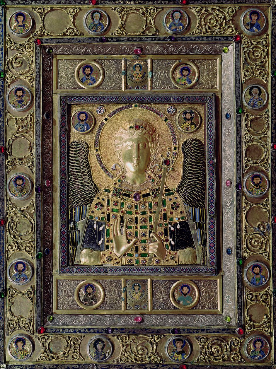 Ikon, der forestiller ærkeenglen Michael, 11. til 12. århundrede (guld og sølv indlagt med ædelsten) af Byzantine
