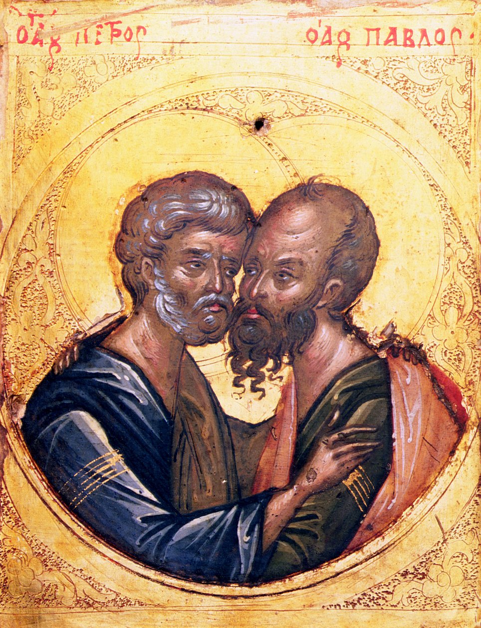 Ikon af SS. Peter og Paul (tempera på panel) af Byzantine